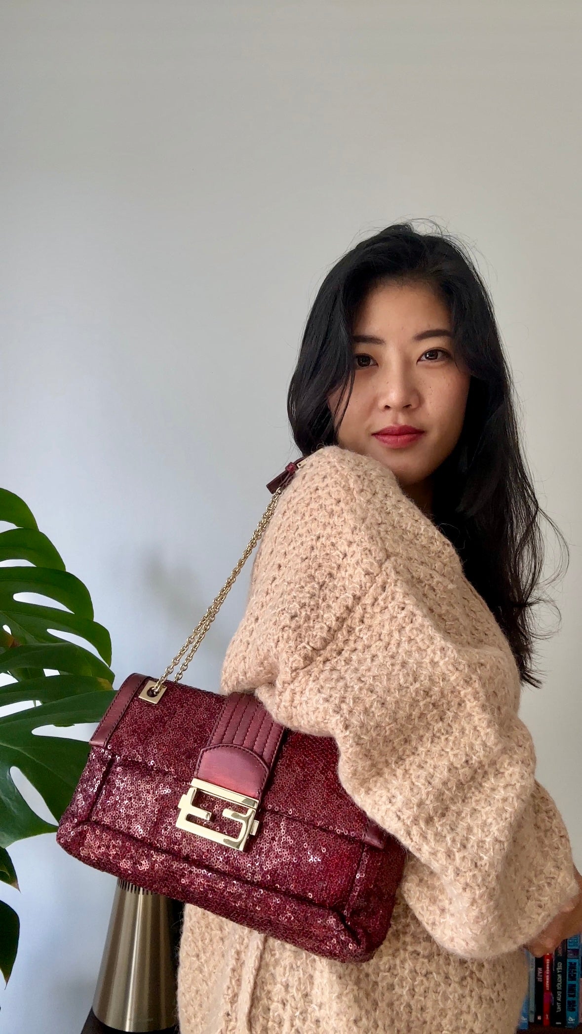 Rare Fendi Baguette In Red Sequin
