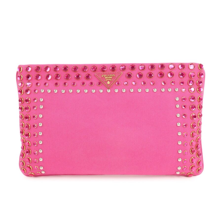 Prada Clutch pink bag – front view