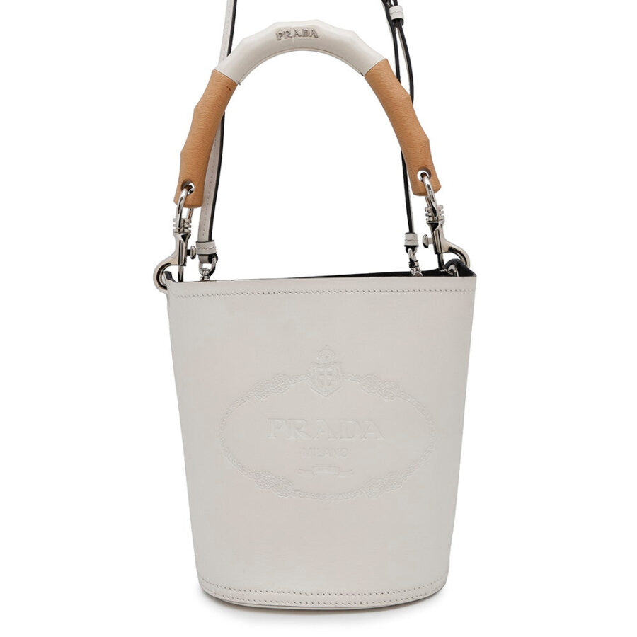 Prada Bucket Bag white – front view