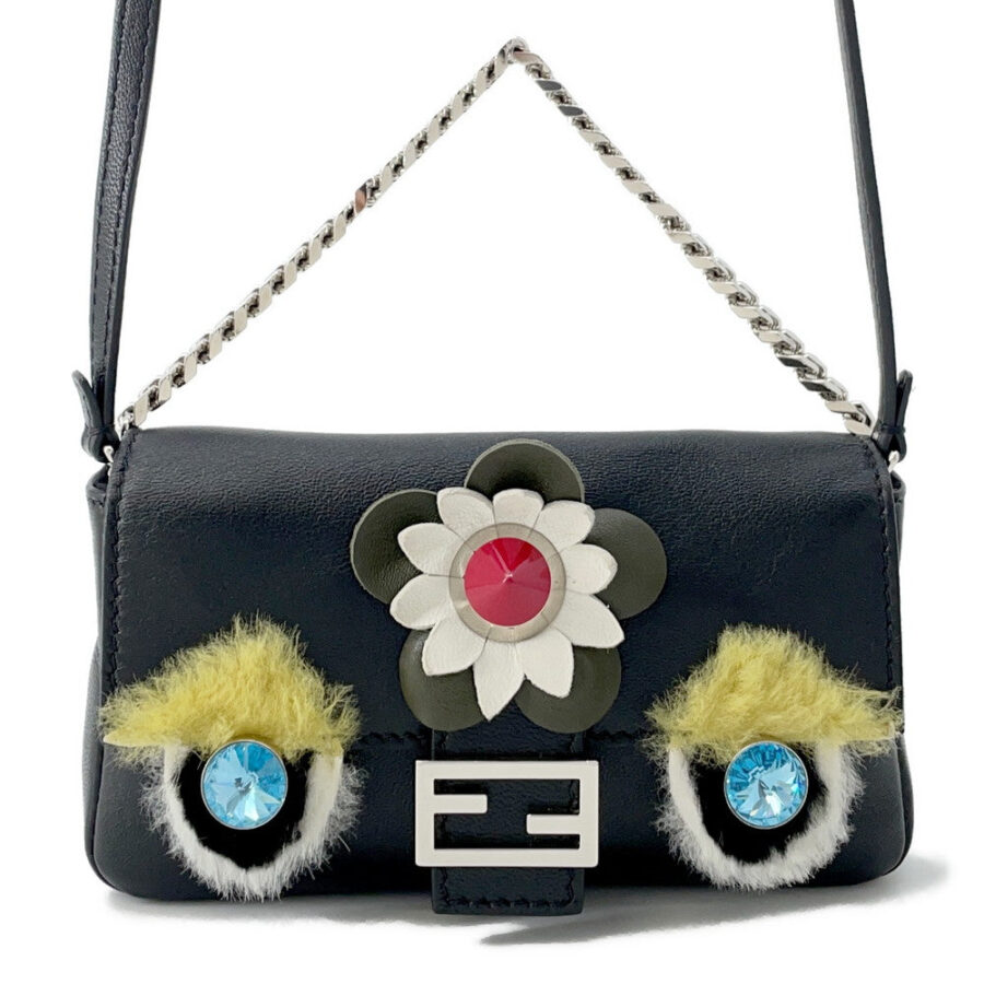 FENDI Monster Micro Bucket Shoulder Black8M0354 Leather | Studio Nafay