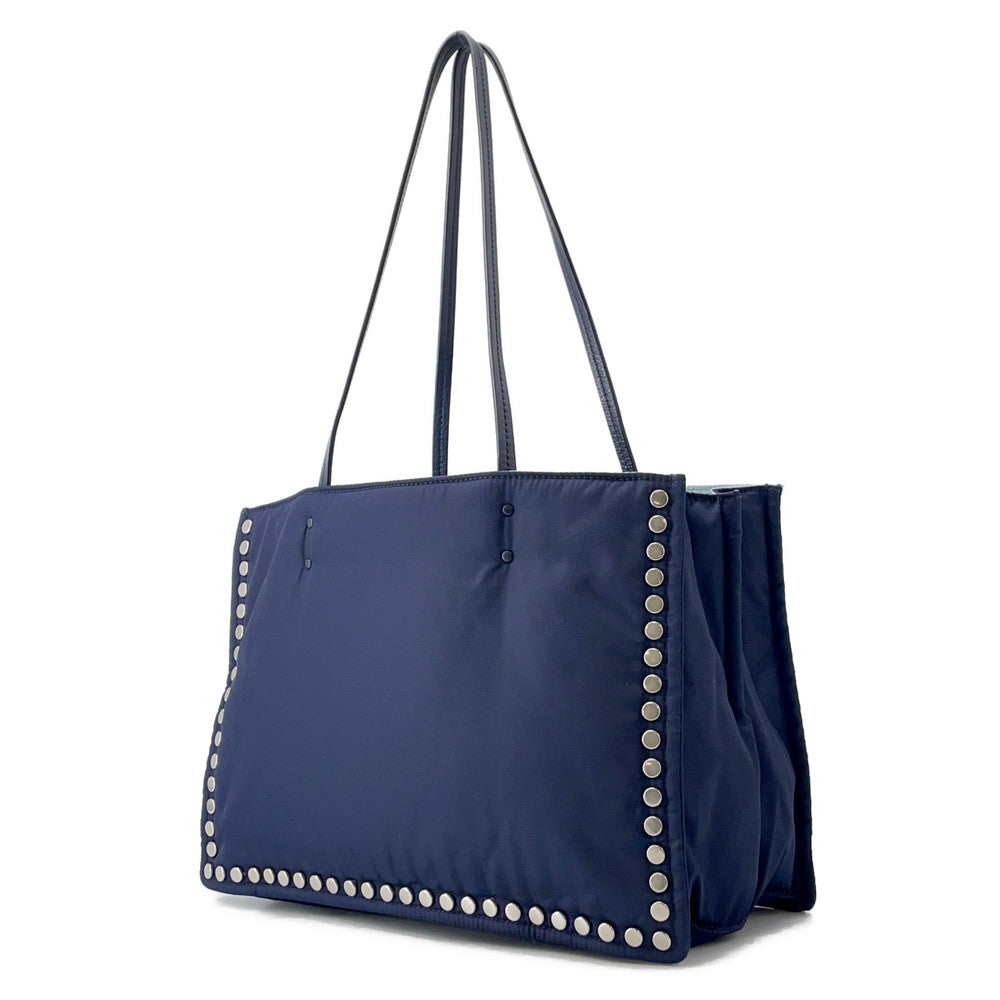 Prada Etiquette Tote Navy/light Blue1bg122 Nylon Leather