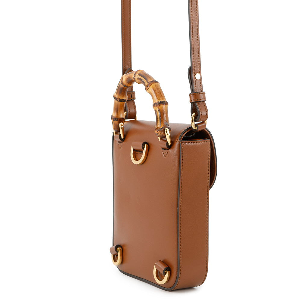 Gucci 3wayshoulder Bag Brown702106 Leather Bamboo