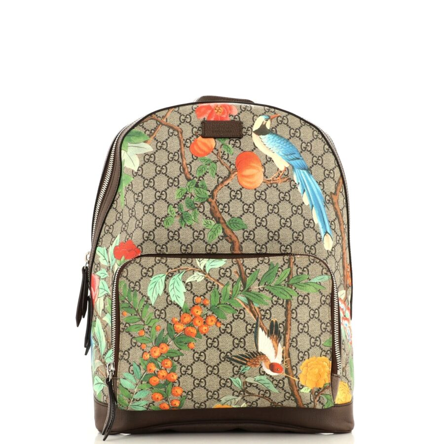 Zip Pocket Backpack Tian Print GG Coated Canvas Medium | Studio Nafay