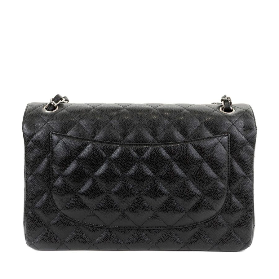 Chanel Classic Flap black bag – front view