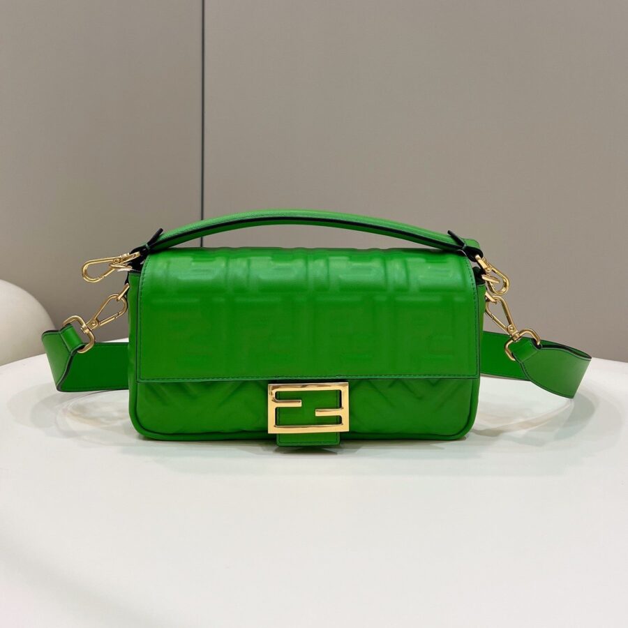 Fendi Baguette green bag – front view