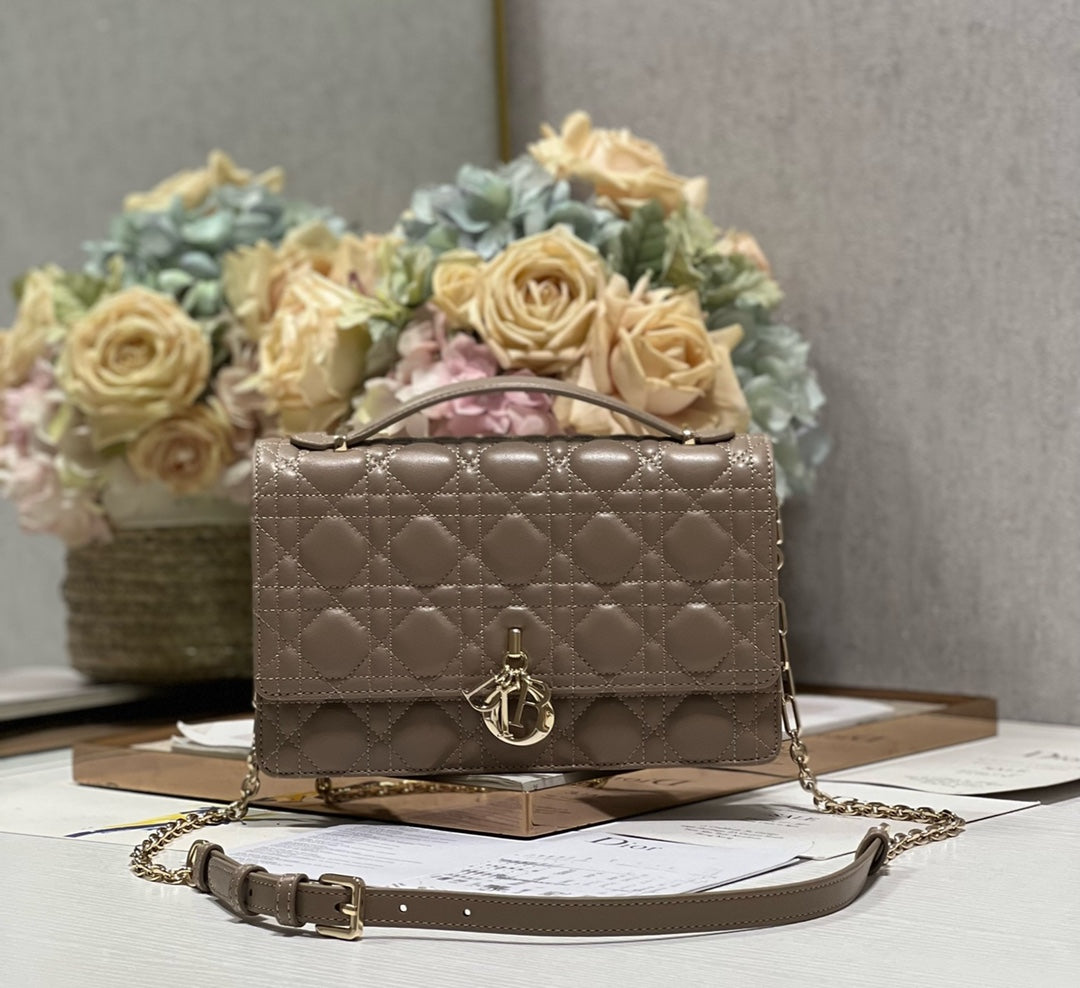 MISS CD 24CM DARK Brown Lambskin