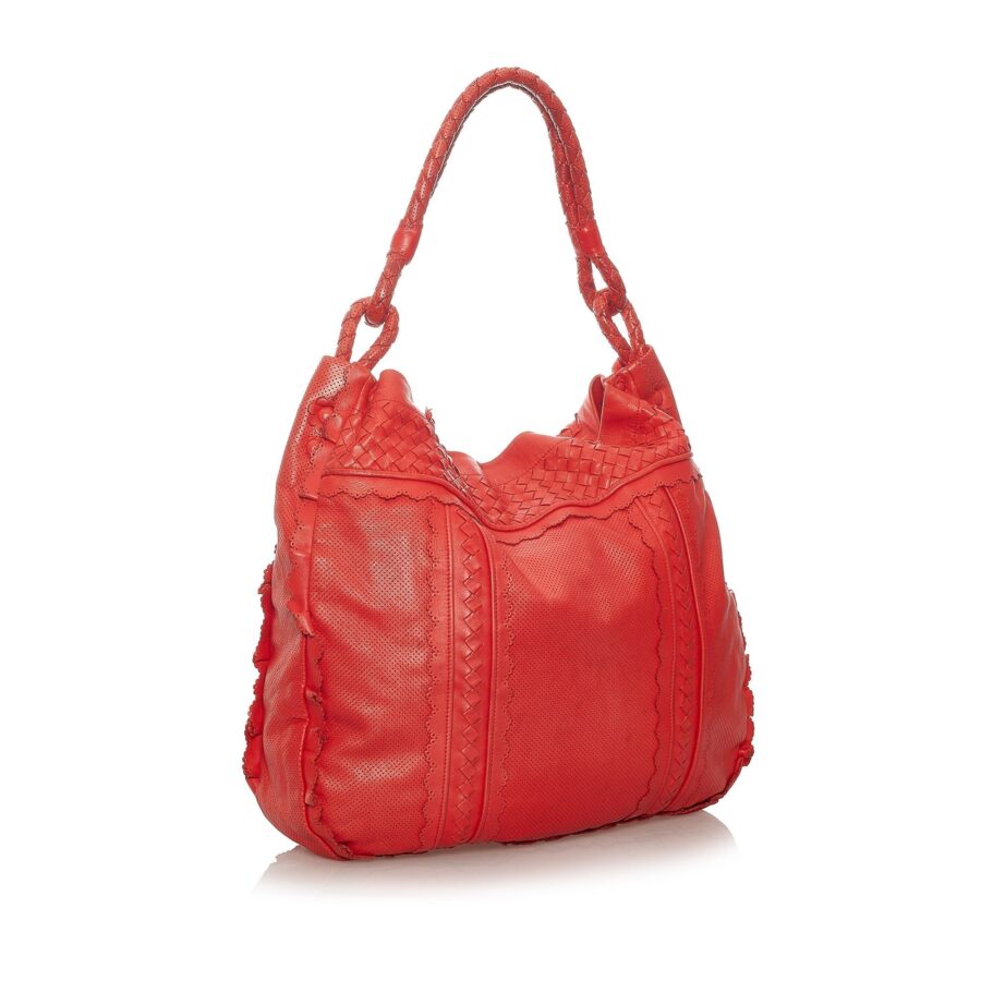 Red Bottega Veneta Intrecciato Leather Tote Bag | Studio Nafay