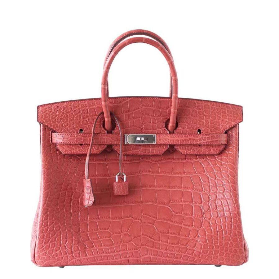 Hermes handbag rose – front view