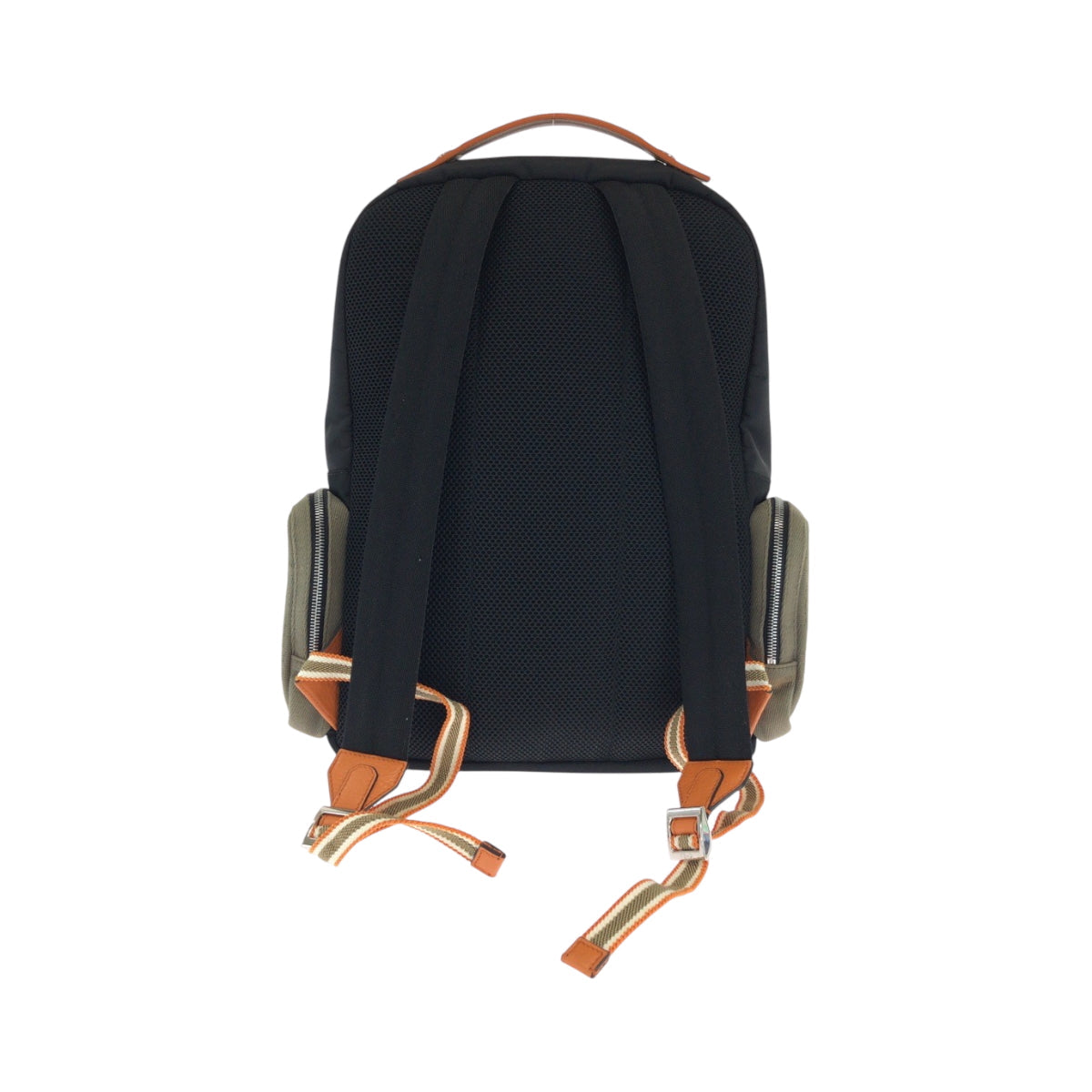 Fendi Backpack Canvas, Nylon Black Orange Khaki Silvermetal Backpac…