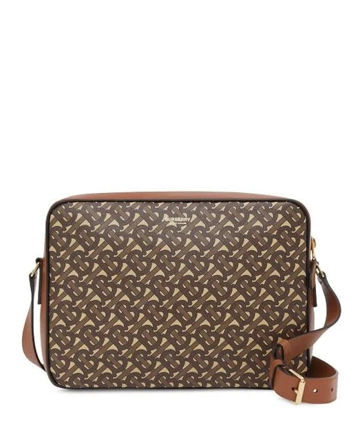 BURBERRY MONOGRAM COATED CANVAS CALFSKIN KNIGHT MESSENGER BAG | Studio Nafay