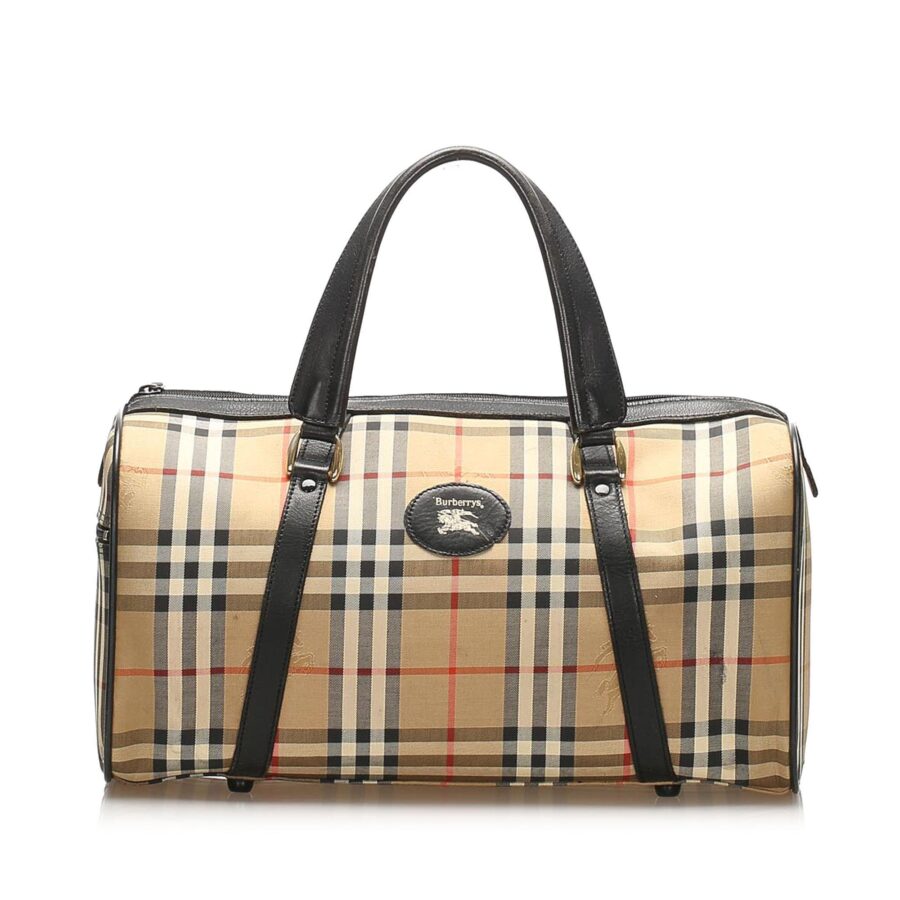Burberry Haymarket Check Canvas Boston Bag | Studio Nafay