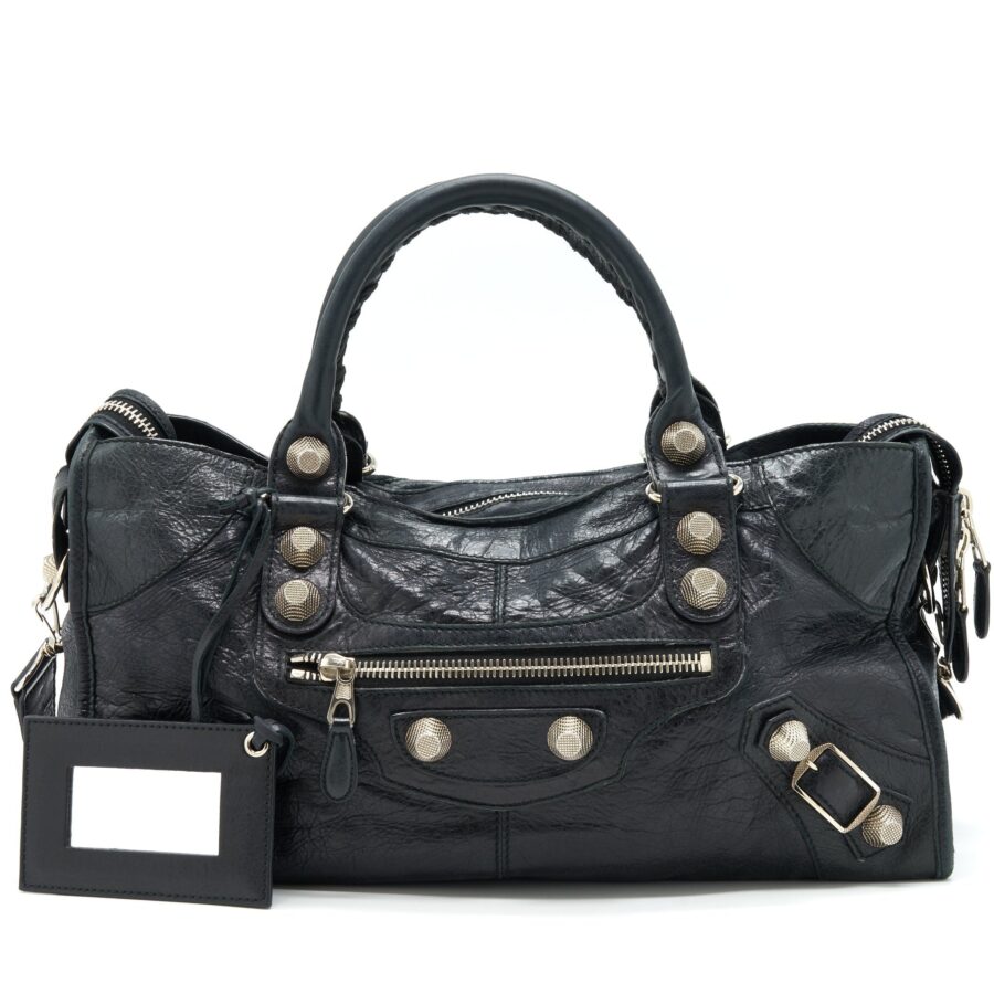 Balenciaga City navy bag – front view