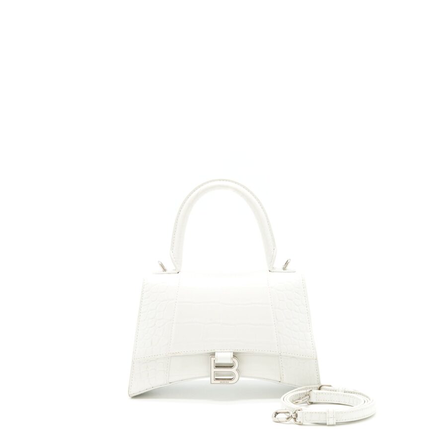 Balenciaga Hourglass white bag – front view