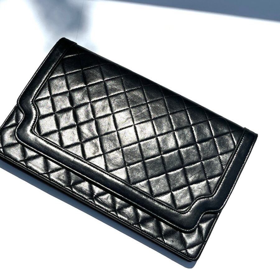 Chanel Clutch black bag – front view