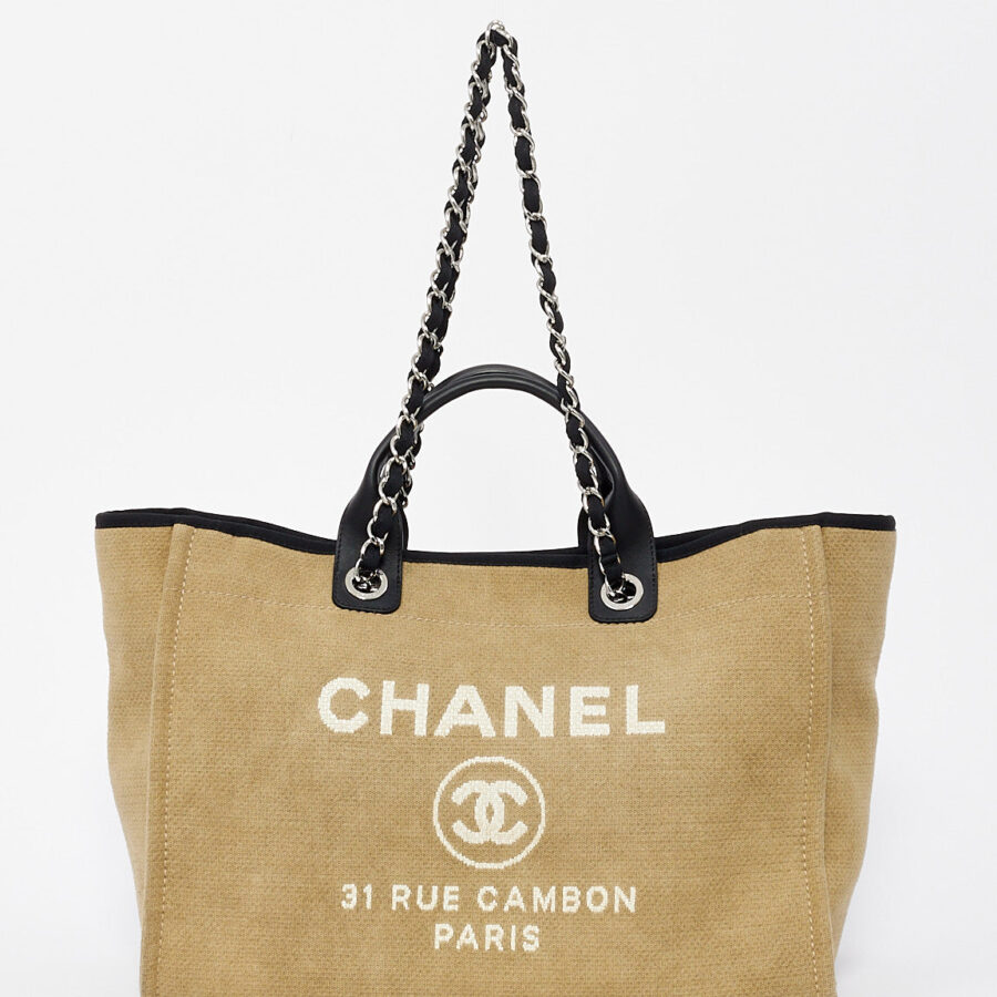 Chanel Deauville beige bag – front view