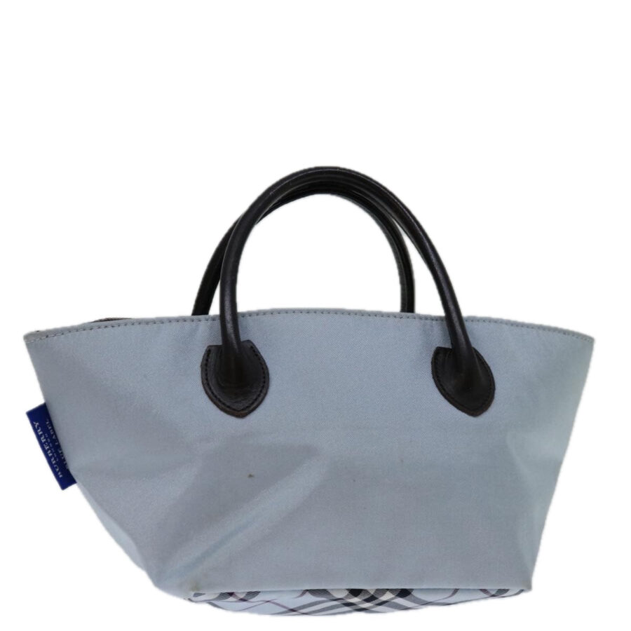 BURBERRY Nova Check Blue Label Hand Bag Nylon Light Blue Auth bs12780 | Studio Nafay