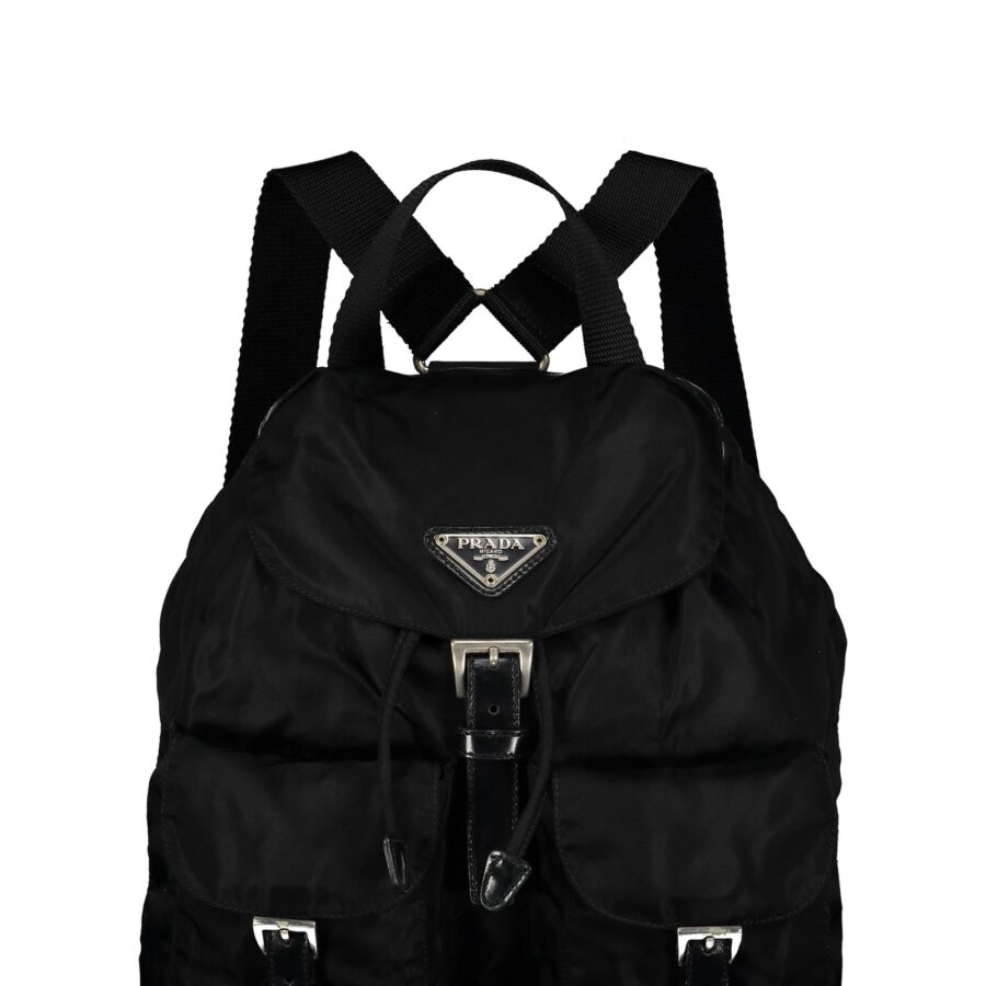 Black Medium Tessuto Nylon Backpack | Studio Nafay