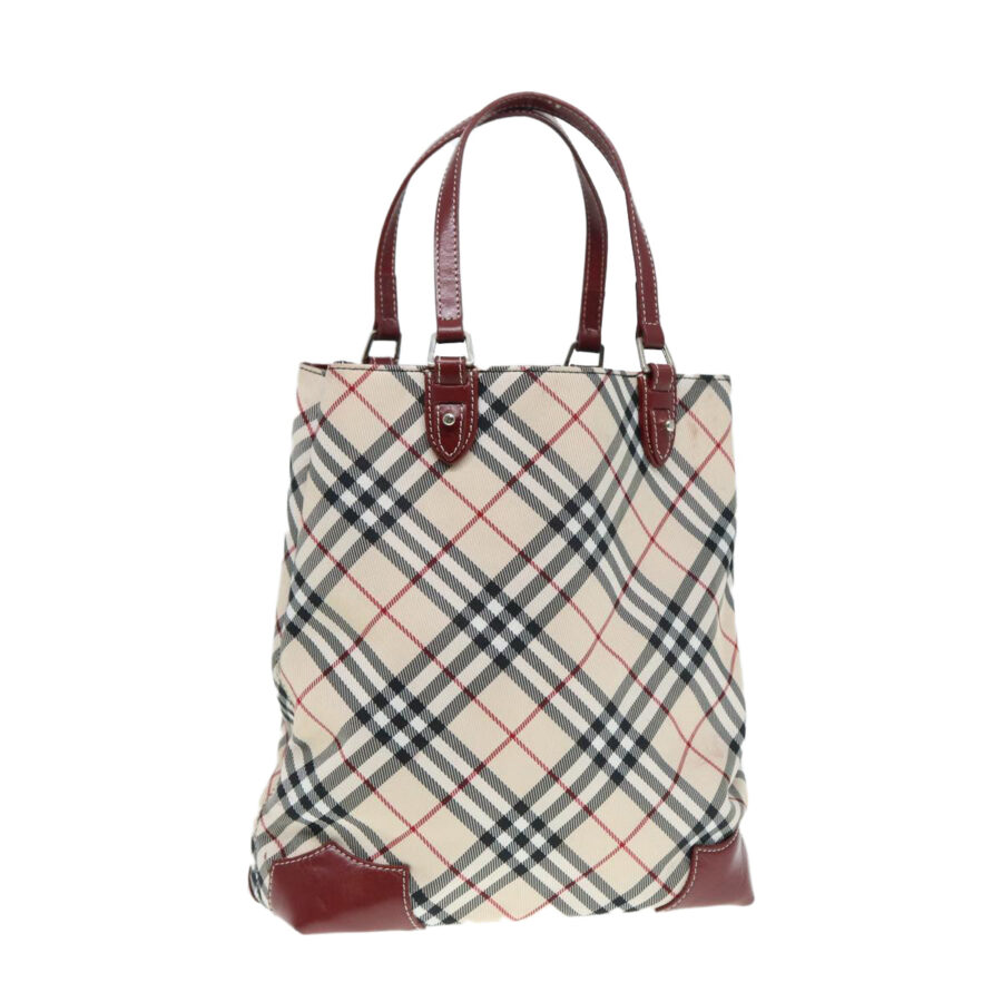 Burberry Nova Check Blue Label Hand Bag Nylon Beige Red Auth ti1993 | Studio Nafay